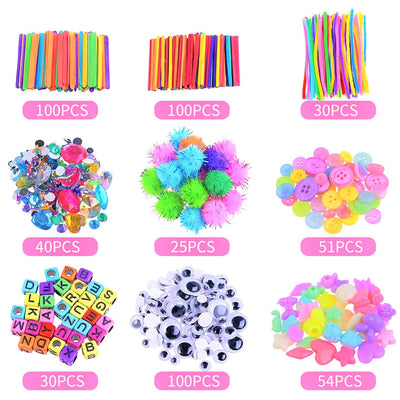 Craft kits Craft supplies for children Easter Crafting with pipe cleaners pompom feathers , вeads аoam rubber сolored paper вecorations