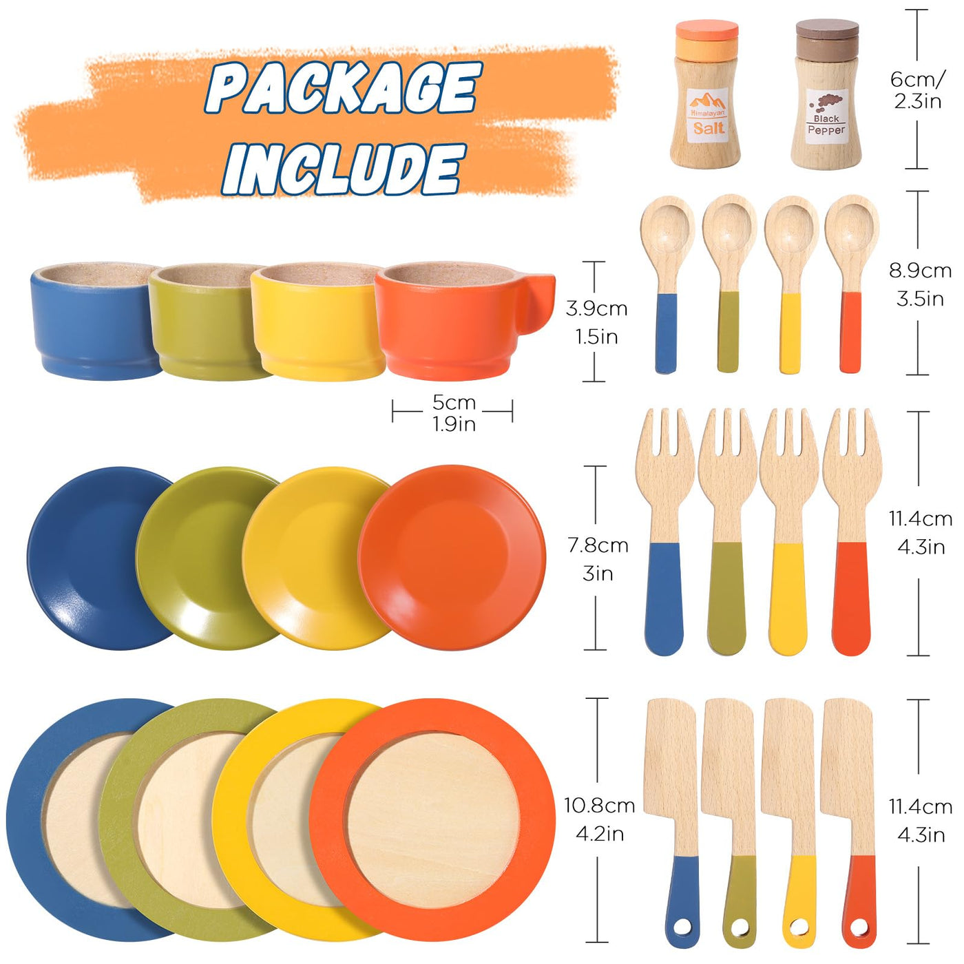 Set de vaisselle en bois pour cuisines d'enfants Accessoires de cuisine ludique Accessoires de cuisine pour enfants