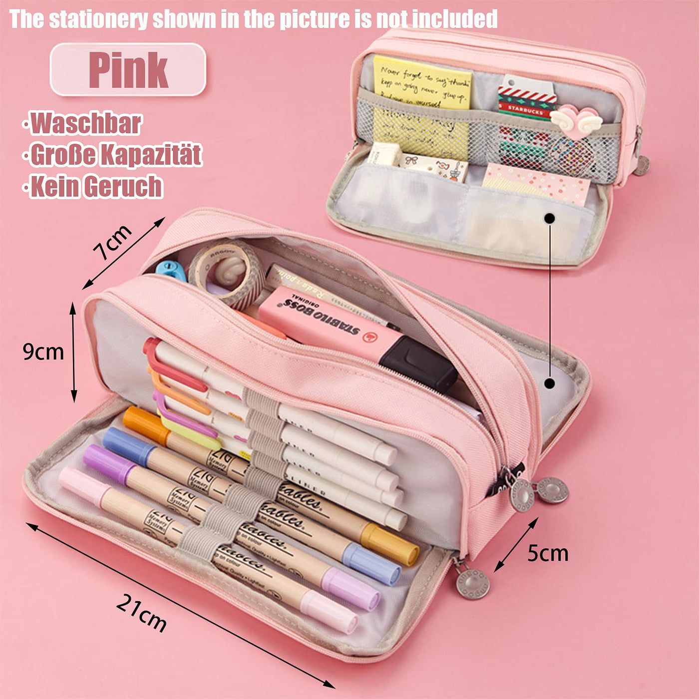 Pencil Case Teenager Pencil Case 3 Compartment, Large Capacity Pencil Case for School & Office