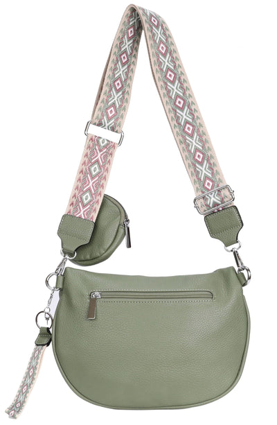 Crossbody Bag, 3 in 1 Shoulder Bag, Fanny Pack with Zipper and Adjustable wide Strap