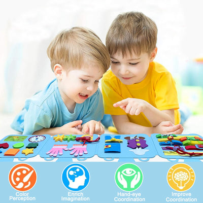 Busy Board 7 in 1 for toddlers, activity board baby sensory toy educational toy for boys, girls