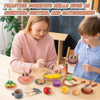 Wooden crockery set for children's kitchens Play kitchen accessories Kitchen accessories for children