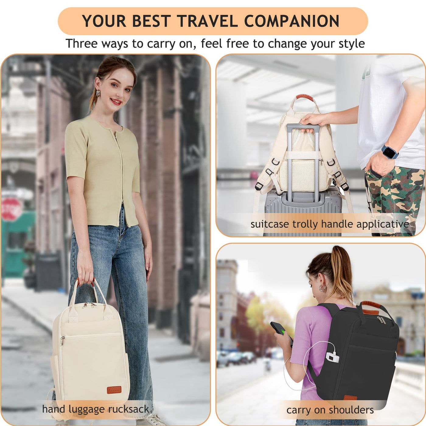 Hand luggage cabin bags airplane travel backpack under seat hand luggage bag