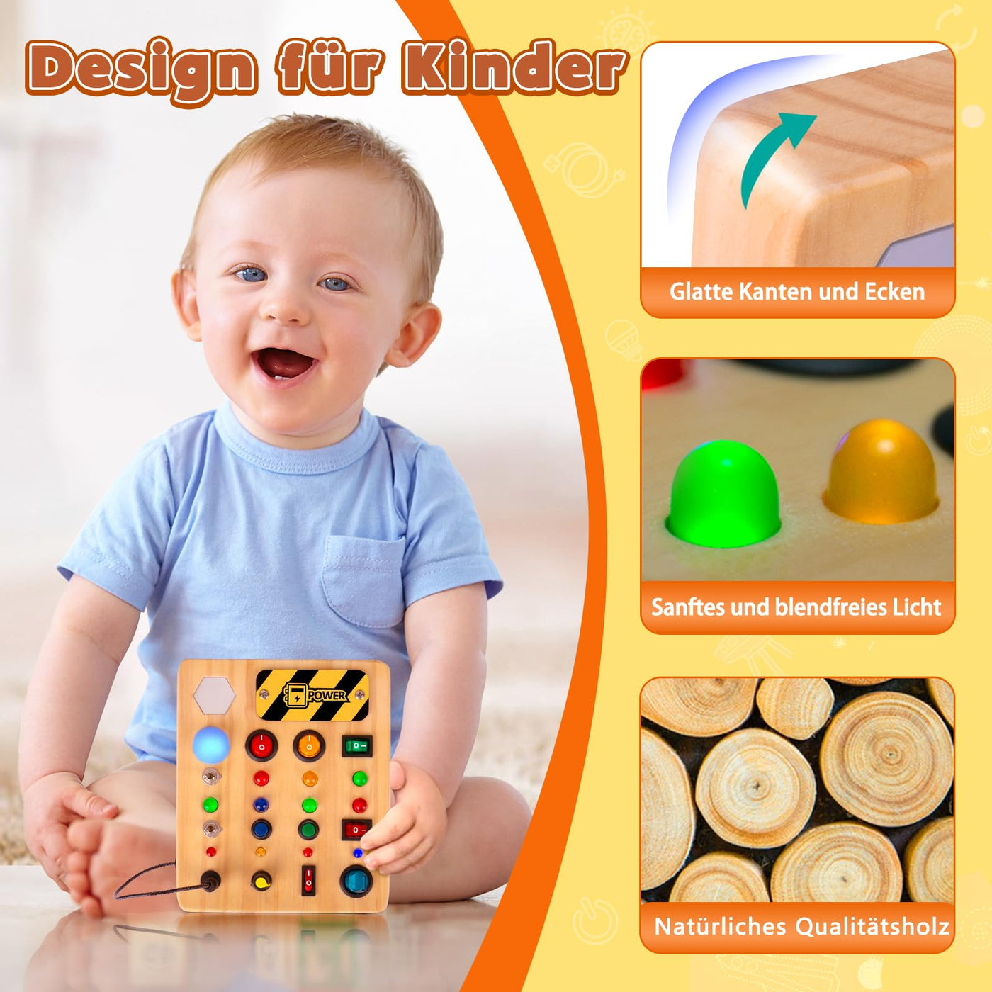 Spielzeug Busy Board mit LED, Babyspielzeug, Activity Board Kinderspielzeug