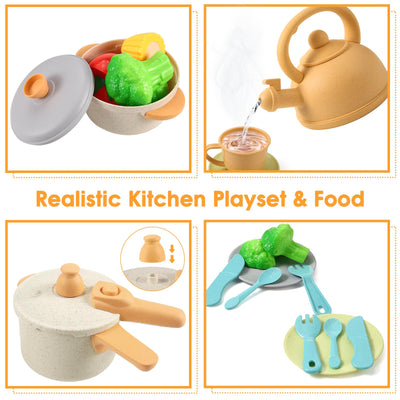 Children's kitchen accessories, children's outdoor mud kitchen, play kitchen accessories, pot set for role play