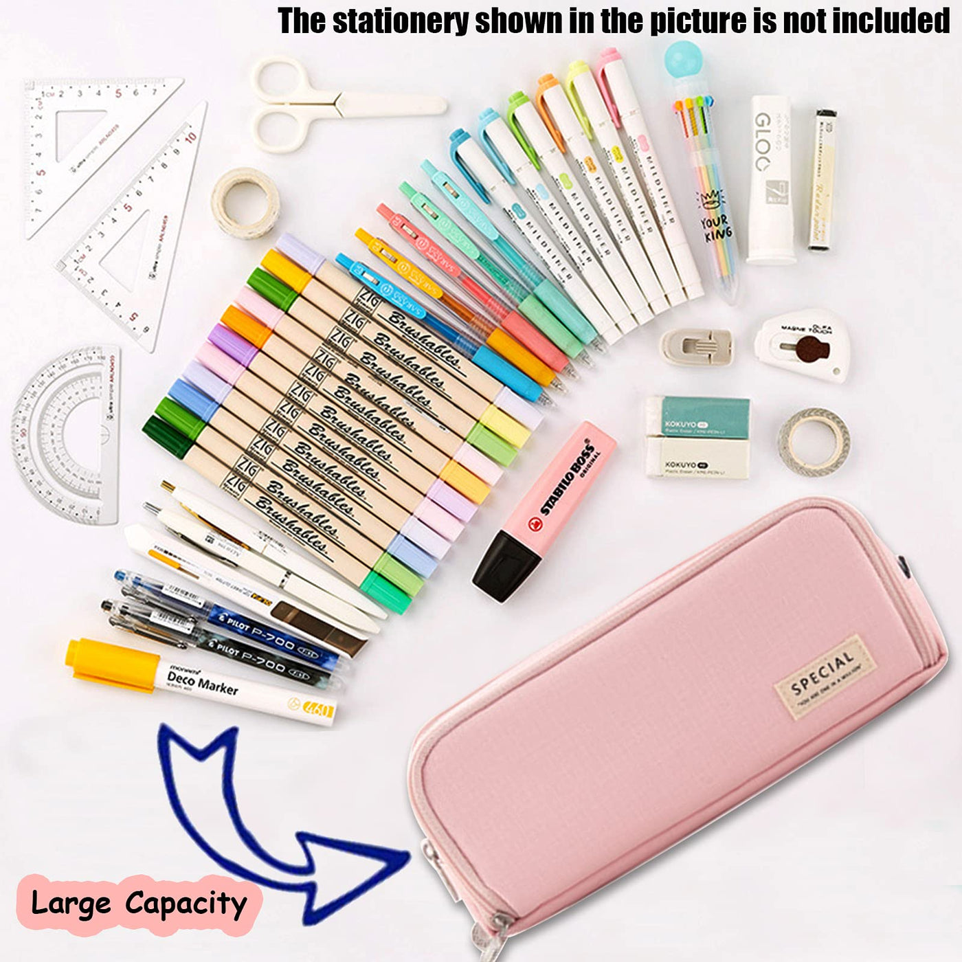 Pencil Case Teenager Pencil Case 3 Compartment, Large Capacity Pencil Case for School & Office