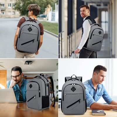 Sac à dos, sac à dos scolaire imperméable, sacoche pour ordinateur portable avec port de charge USB, sacoche de travail, de voyage et de camping avec pochette antivol