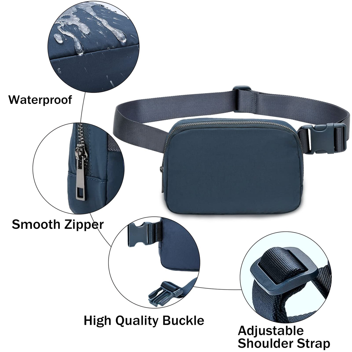 Belt Bag, Small Stylish Everywhere with Adjustable Strap, Shoulder Bag Bags for Outdoor Fitness Hiking and Sports