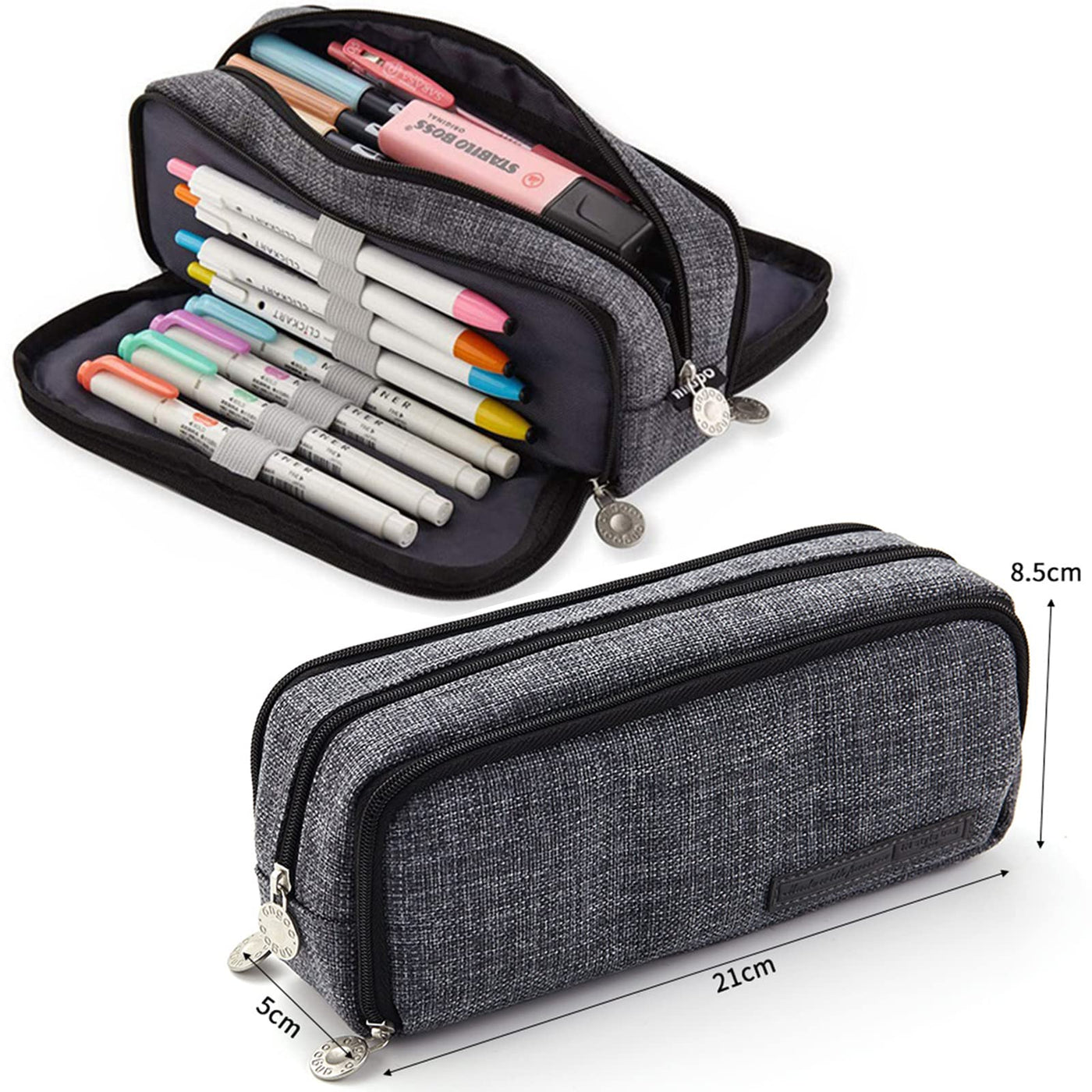 Trousse à crayons Trousse à crayons pour adolescents 3 compartiments, Trousse à crayons de grande capacité pour l'école et le bureau