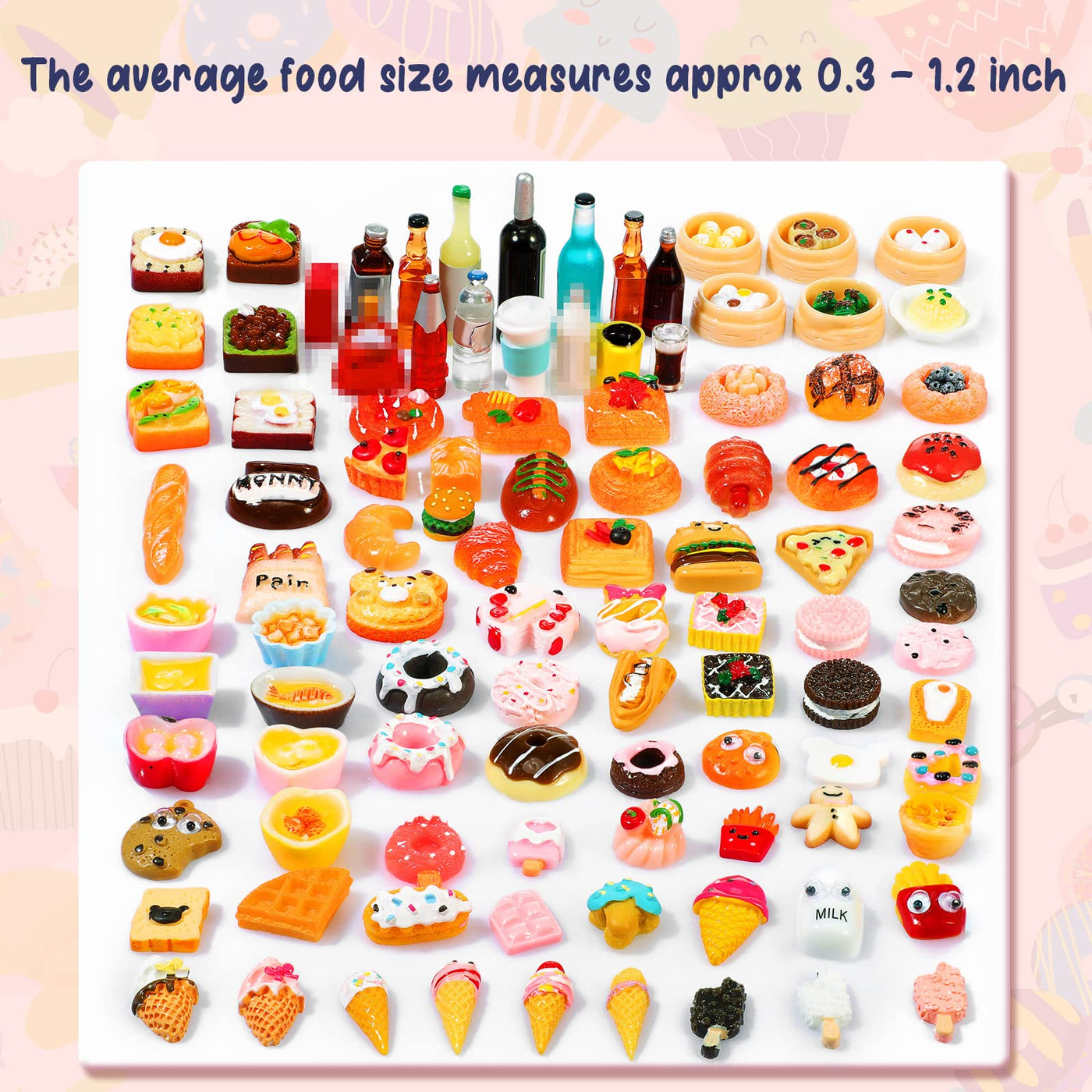 Kitchen toy for children Miniature food Mini food toy with hamburger Role play gift Educational toy