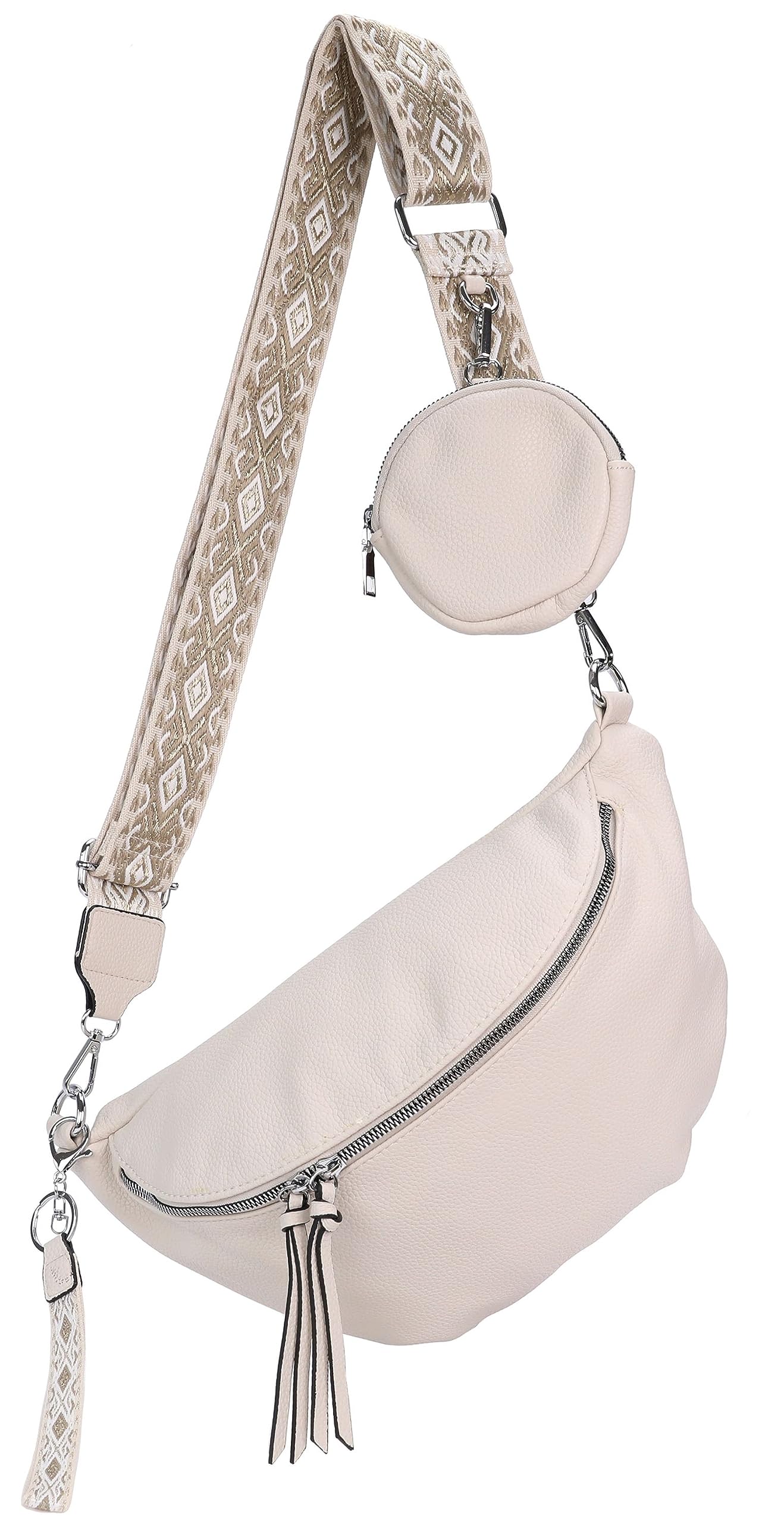 Crossbody Bag, 3 in 1 Shoulder Bag, Fanny Pack with Zipper and Adjustable wide Strap