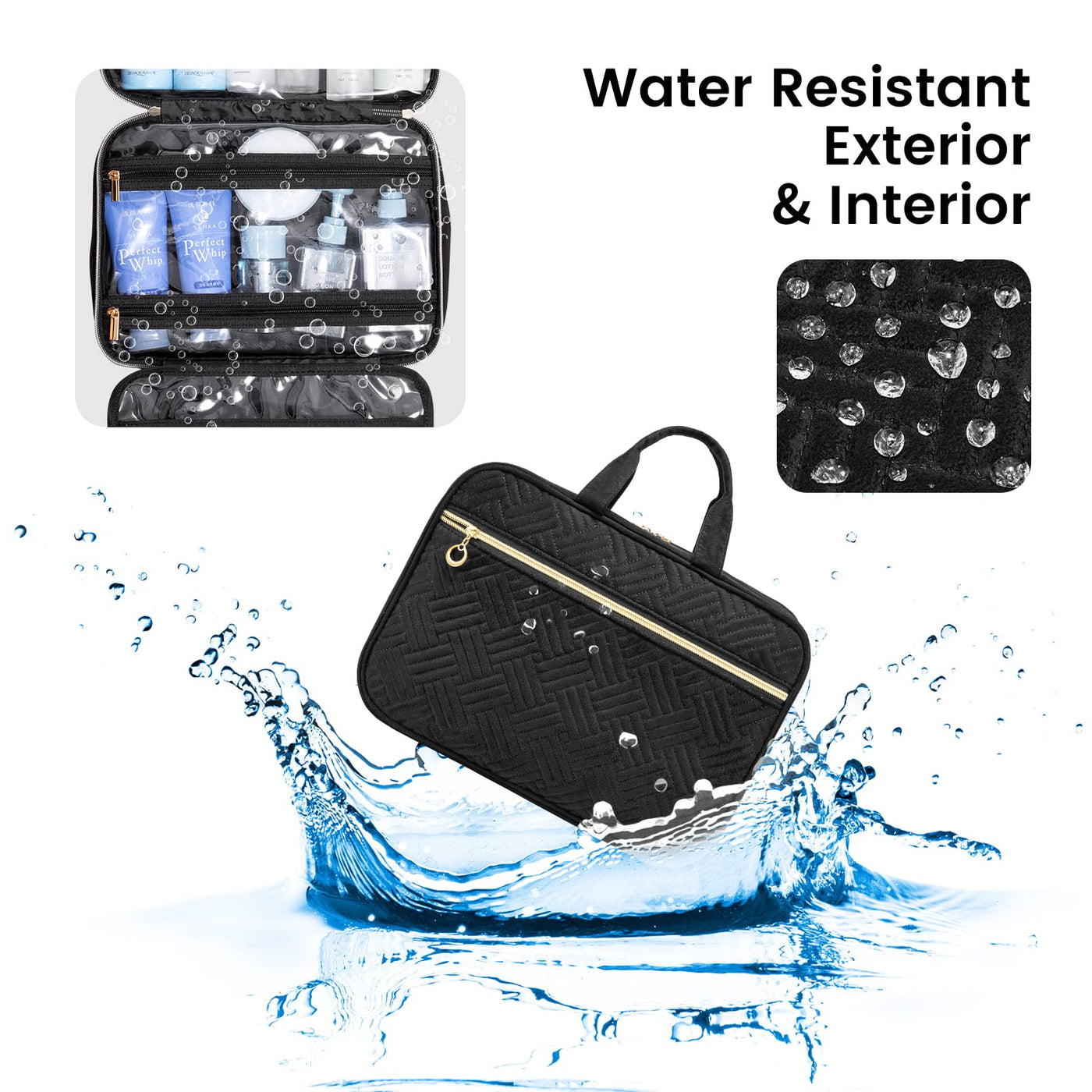 Toiletry bag waterproof cosmetic bag large with 360° swivel