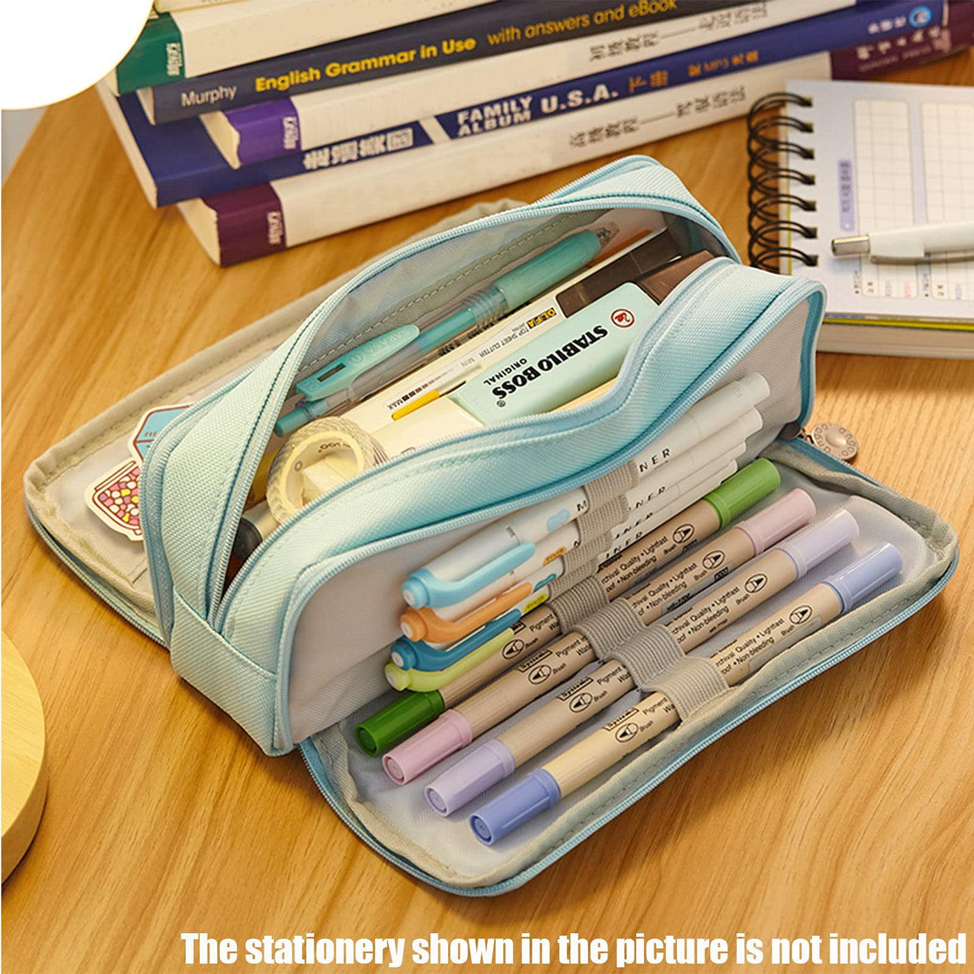 Pencil Case Teenager Pencil Case 3 Compartment, Large Capacity Pencil Case for School & Office