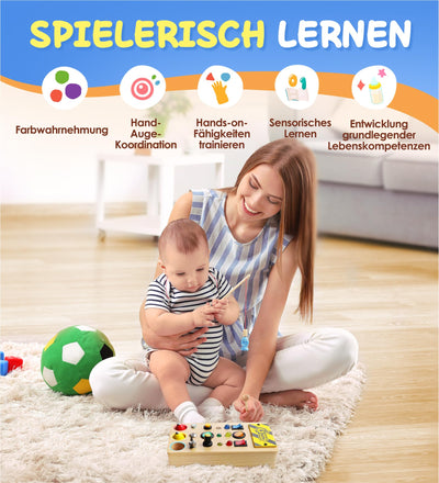 Busy Board hölzerne 3 in 1 Aktivität Board sensorisches Spielzeug für Kleinkinder mit Led Lichtschalter Schraubenzieher Werkzeuge magnetische Angelspiel