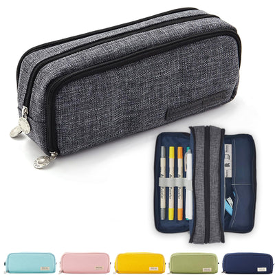 Trousse à crayons Trousse à crayons pour adolescents 3 compartiments, Trousse à crayons de grande capacité pour l'école et le bureau