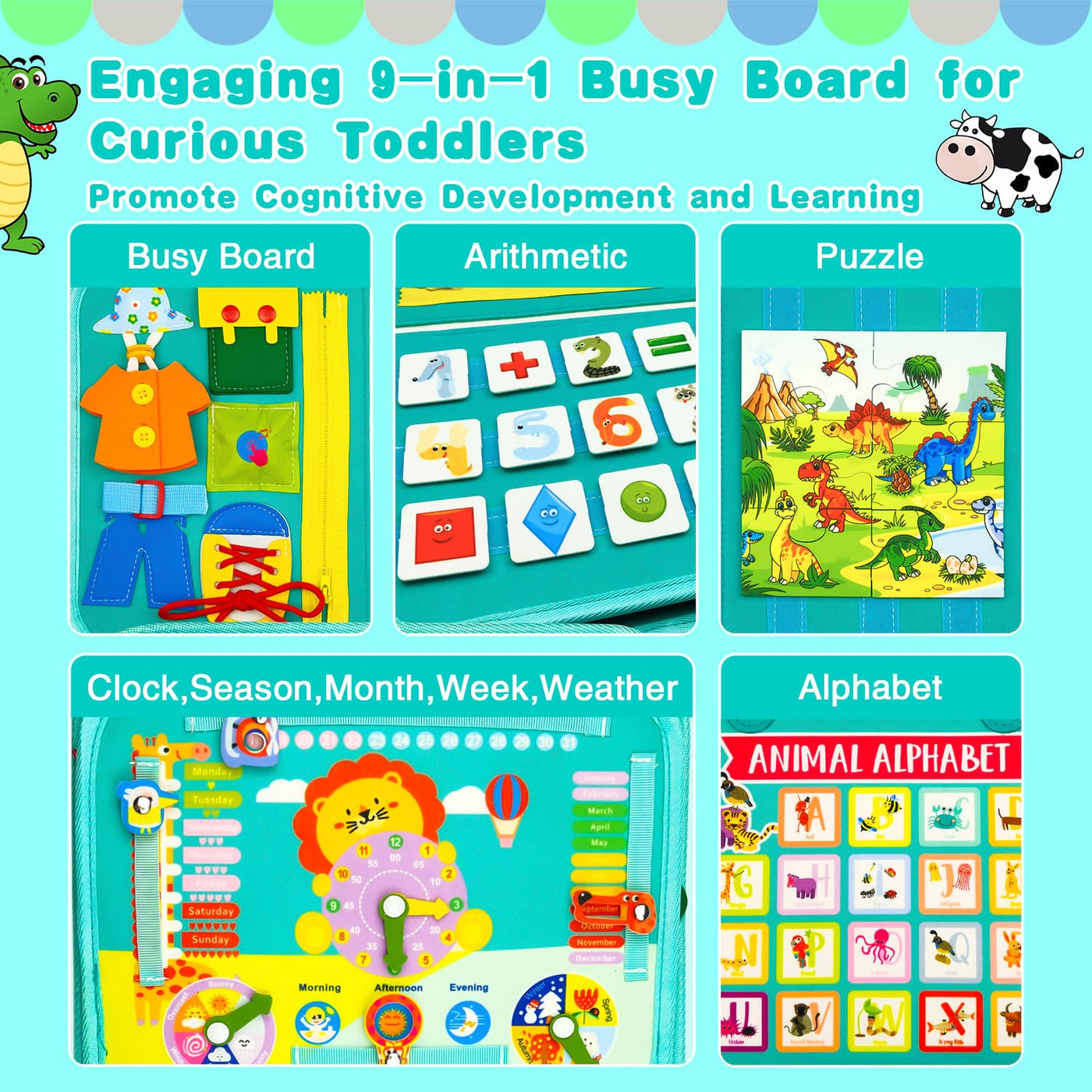 Busy Board, Activity Board für Kinder Spielzeug, frühes Lernspielzeug für Feinmotorik für Kleinkinder, Lernen grundlegenden Leben Dressing Fähigkeiten Motor Fähigkeiten Board