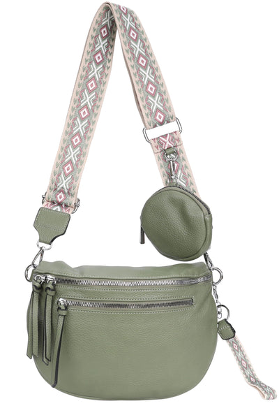 Crossbody Bag, 3 in 1 Shoulder Bag, Fanny Pack with Zipper and Adjustable wide Strap