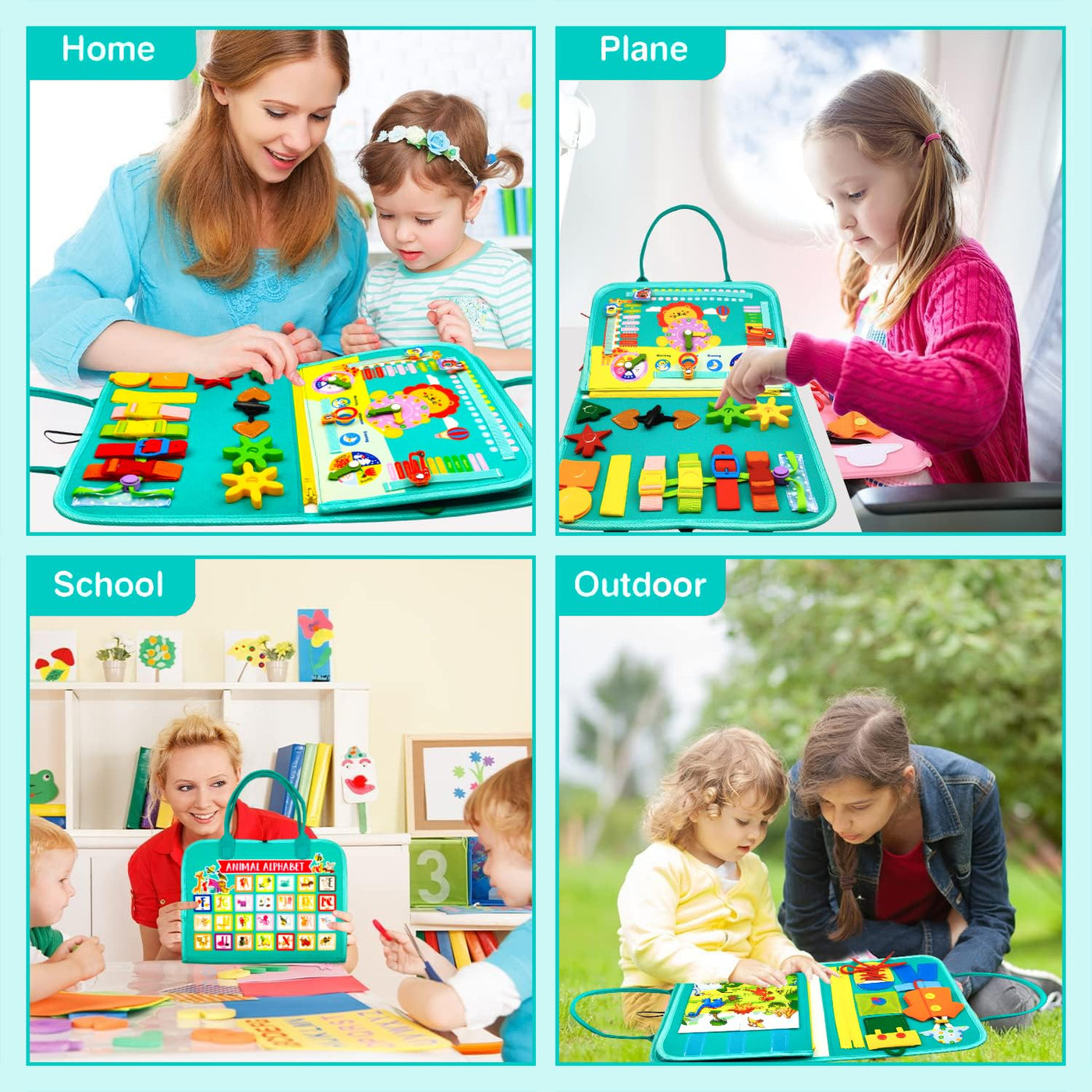 Busy Board, Activity Board für Kinder Spielzeug, frühes Lernspielzeug für Feinmotorik für Kleinkinder, Lernen grundlegenden Leben Dressing Fähigkeiten Motor Fähigkeiten Board