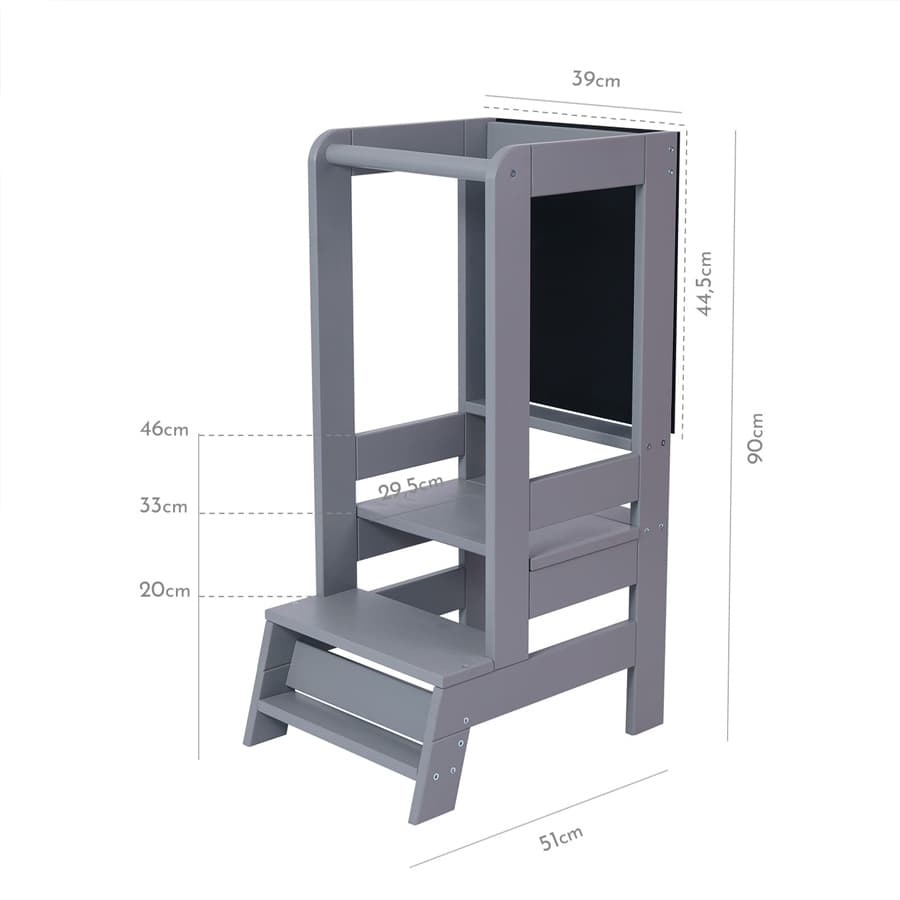 Kitchen aid tower Montessori made of wood - Grey