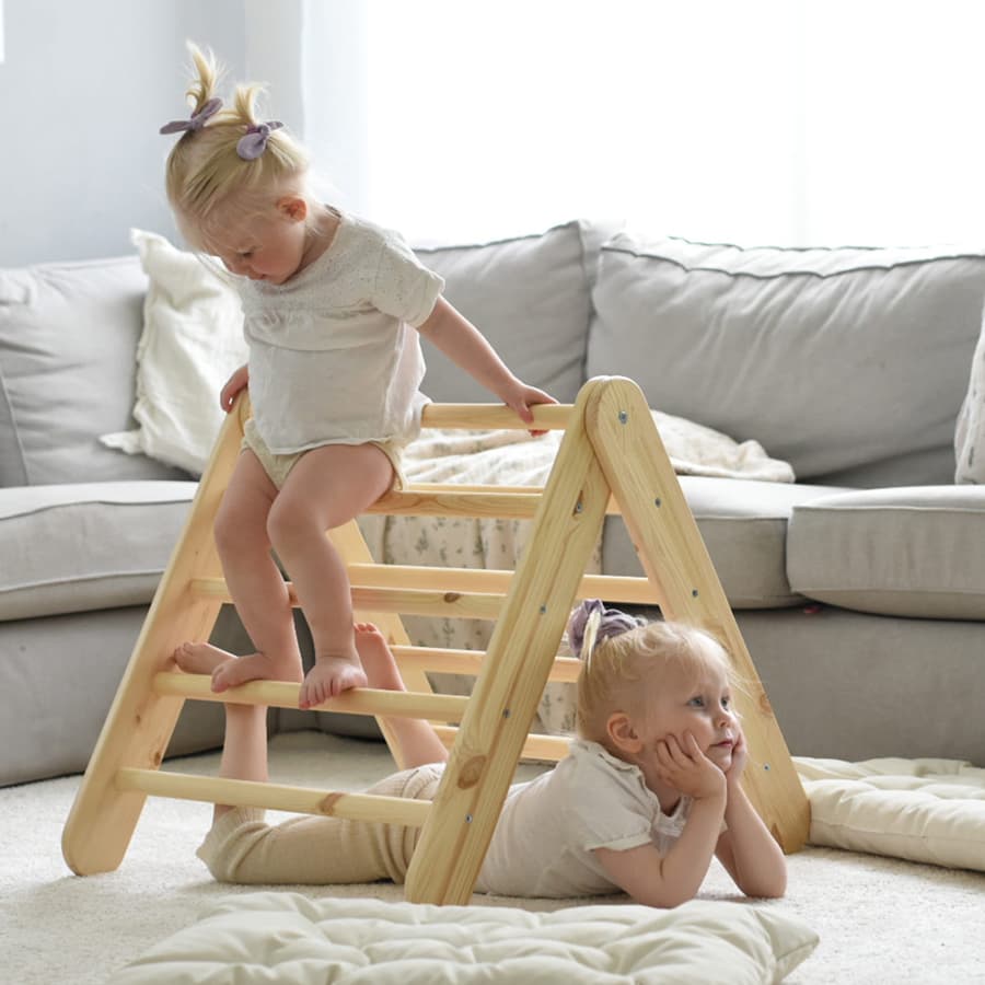 Wooden climbing wall