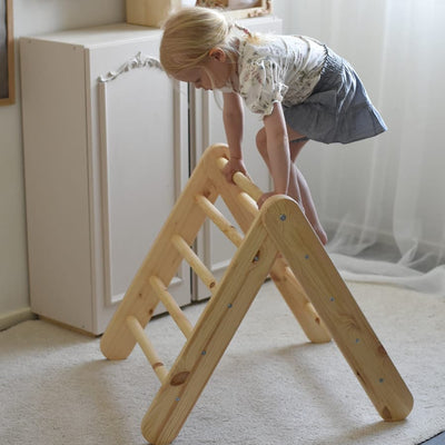 Wooden climbing wall