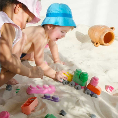 Children can throw blocks, stack them, and even chew them safely and quietly.