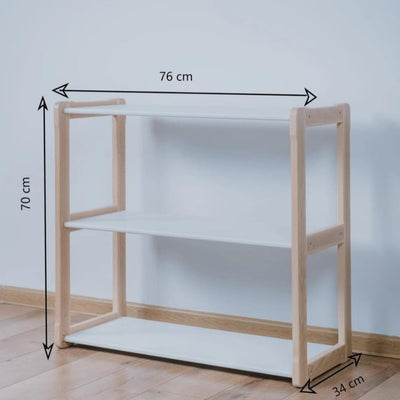 Open wooden shelving unit